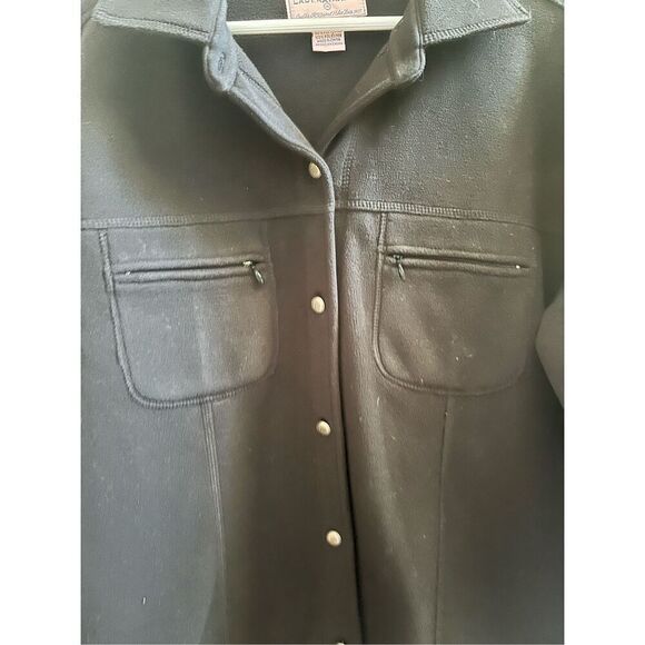 Lady Hathaway Black Fleece Button Down Shirt Shacket Sz M EUC - Picture 2 of 6